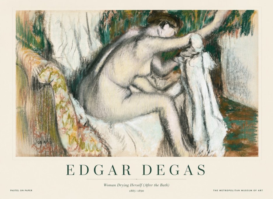 Edgar Degas Woman Drying Herself (After the Bath) No1 - Póster