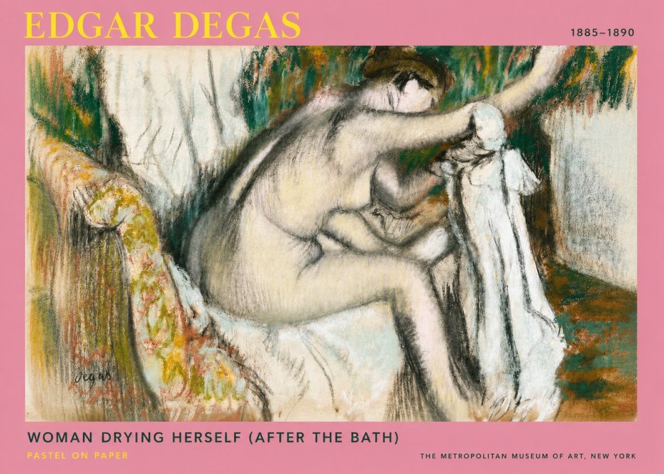 Edgar Degas Woman Drying Herself (After the Bath) No4 - Póster