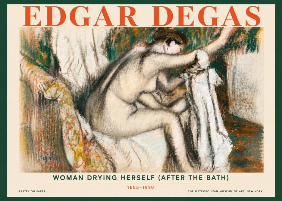 Edgar Degas Woman Drying Herself (After the Bath) No6 - Póster