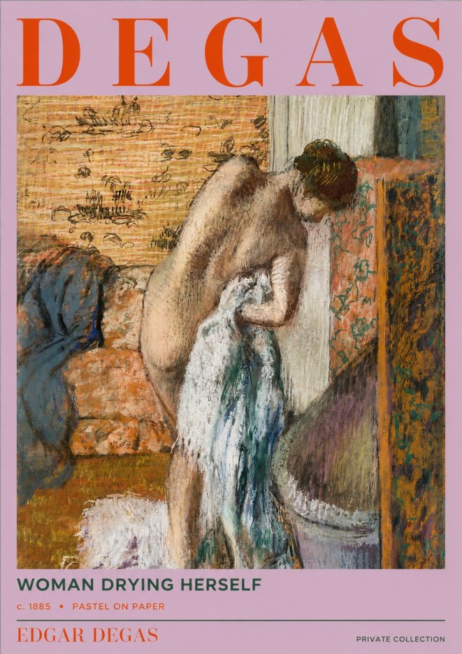 Edgar Degas Woman Drying Herself II No2 - Póster