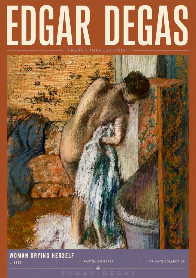 Edgar Degas Woman Drying Herself II No6 - Póster