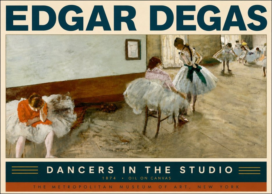 Edgar Degas Dancers in the Studio No5 - Póster