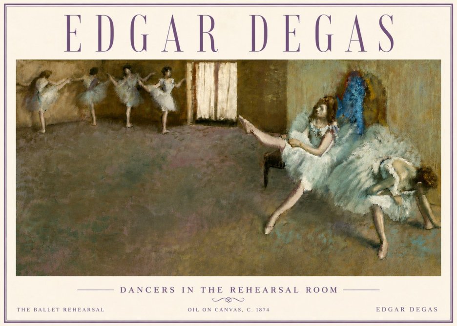 Edgar Degas The Ballet Rehearsal No4 - Póster