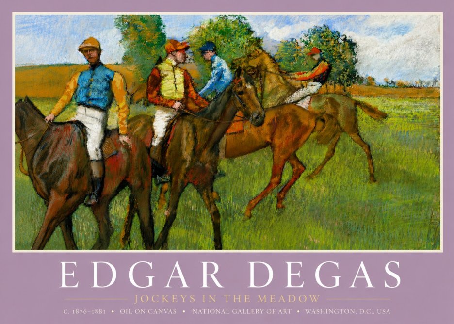 Edgar Degas Jockeys in the Meadow No3 - Póster
