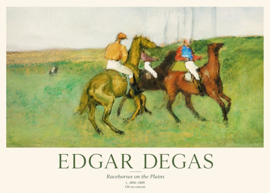 Edgar Degas Racehorses on the Plains No1 - Póster
