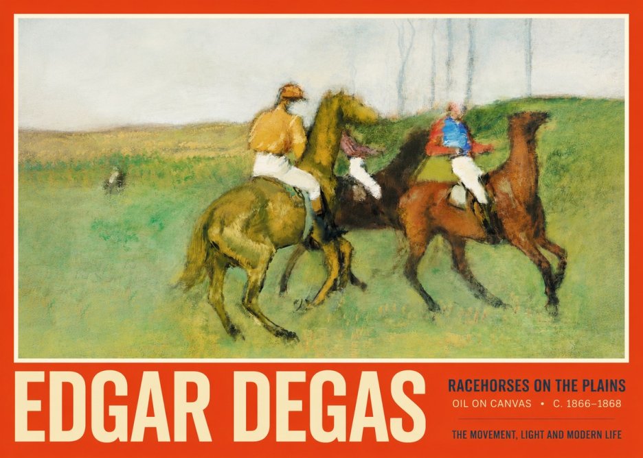 Edgar Degas Racehorses on the Plains No2 - Póster