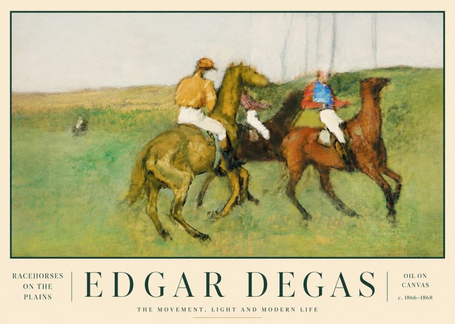 Edgar Degas Racehorses on the Plains No3 - Póster