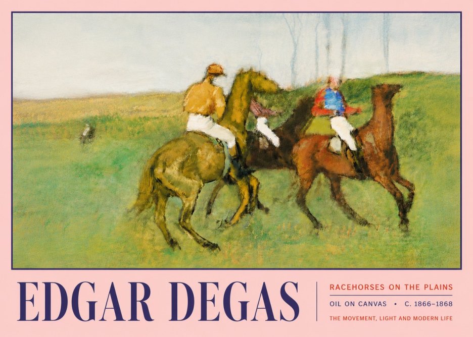 Edgar Degas Racehorses on the Plains No5 - Póster