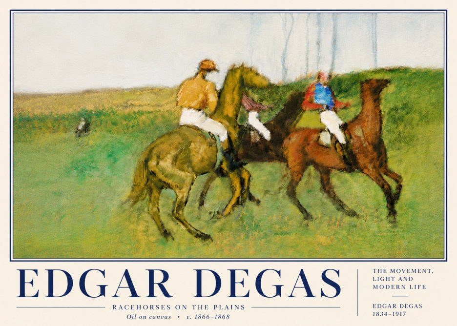 Edgar Degas Racehorses on the Plains No6 - Póster