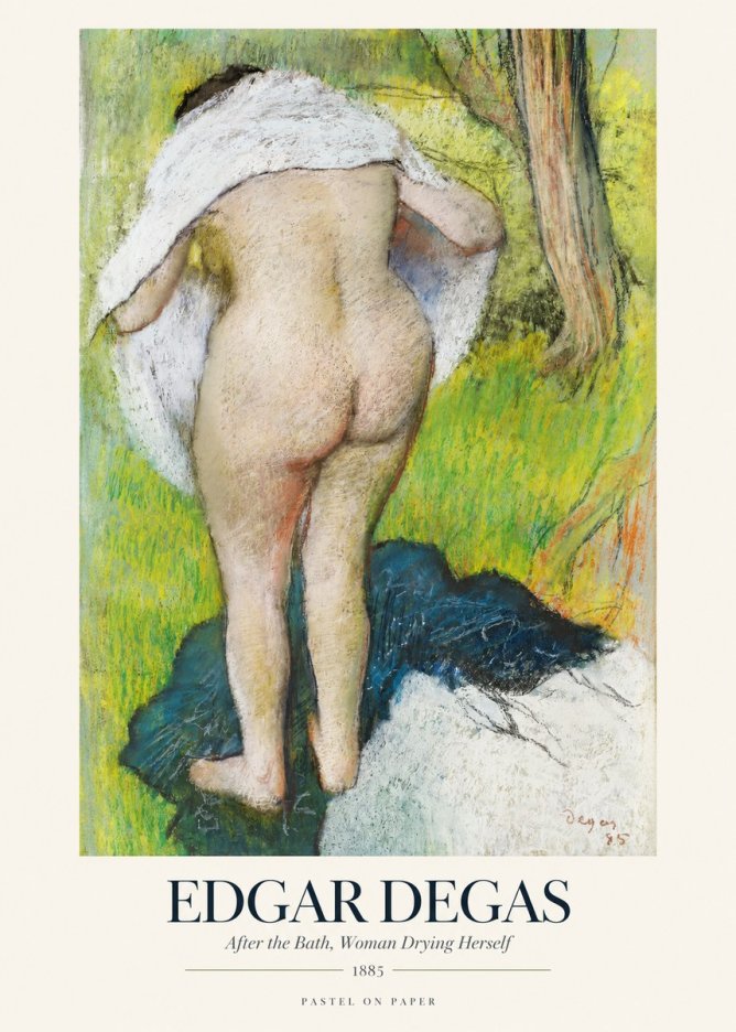 Edgar Degas After the Bath, Woman Drying Herself No1 - Póster
