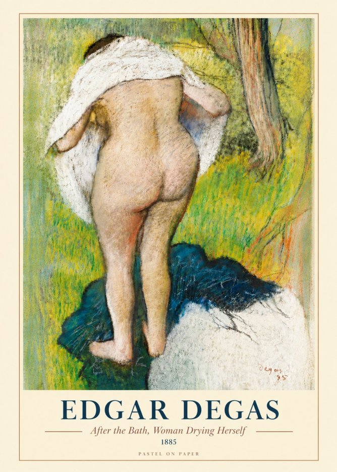 Edgar Degas After the Bath, Woman Drying Herself No5 - Póster