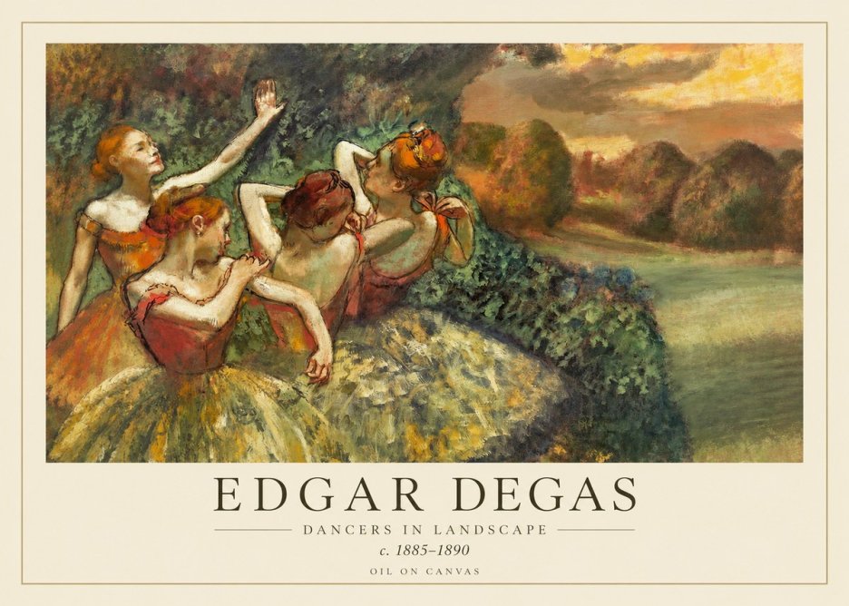 Edgar Degas Dancers in Landscape II No1 - Póster