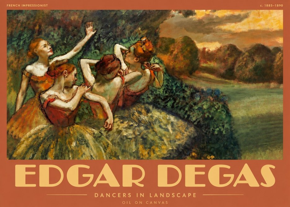 Edgar Degas Dancers in Landscape II No2 - Póster