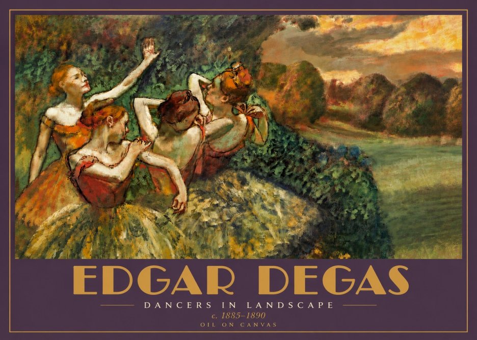 Edgar Degas Dancers in Landscape II No4 - Póster