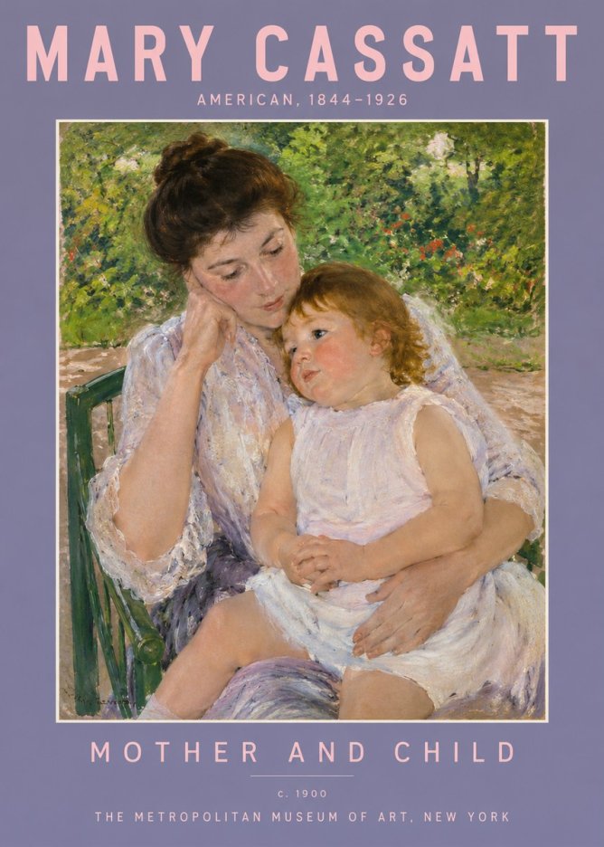 Mary Cassatt Mother and Child I No2 - Póster