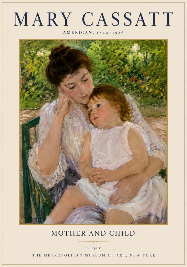 Mary Cassatt Mother and Child I No3 - Póster