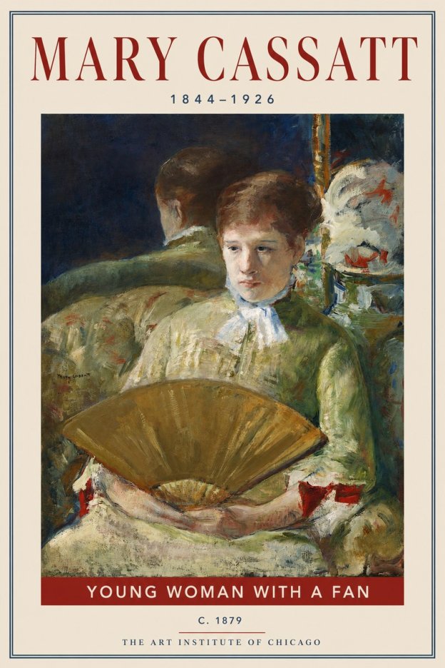 Mary Cassatt Young Woman with a Fan I No2 - Póster