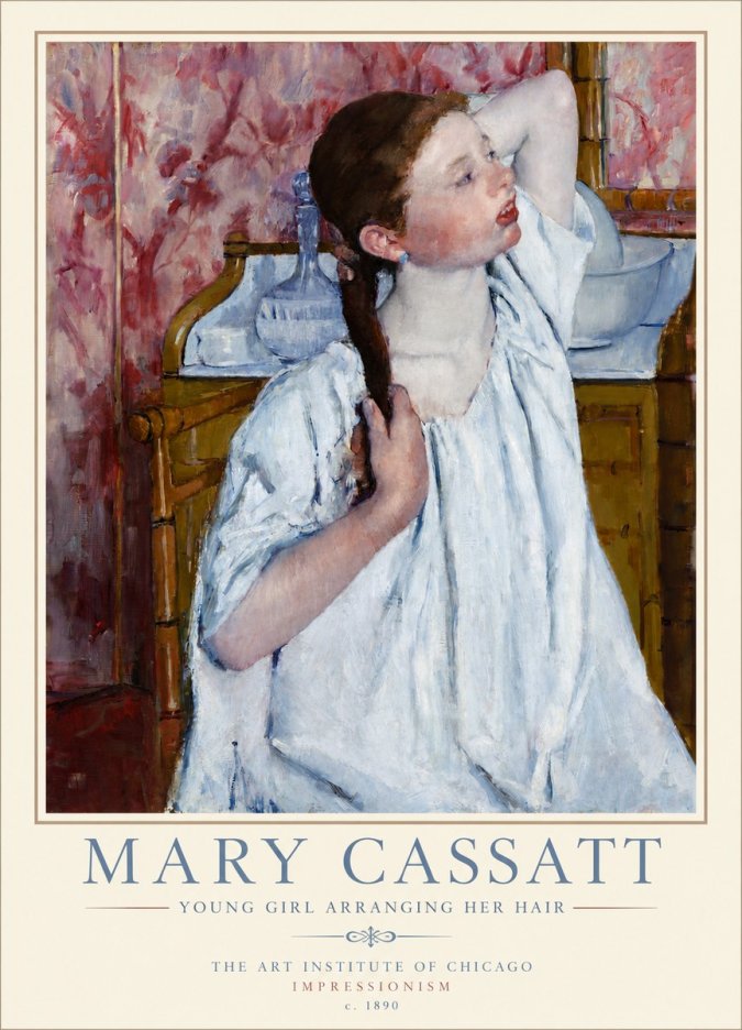 Mary Cassatt Young Girl Arranging Her Hair No3 - Póster