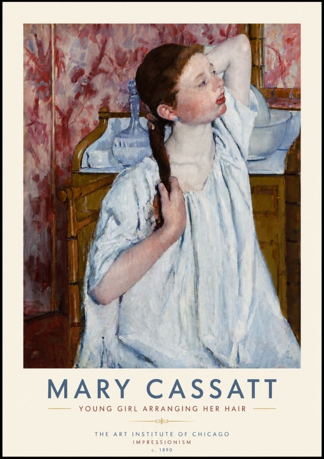 Mary Cassatt Young Girl Arranging Her Hair No5 - Póster