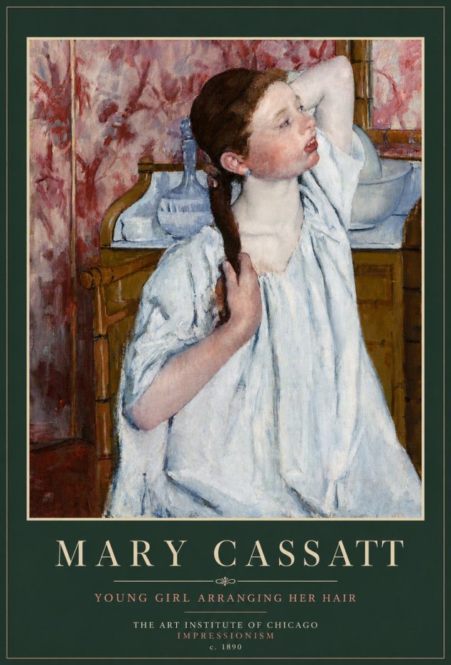 Mary Cassatt Young Girl Arranging Her Hair No6 - Póster