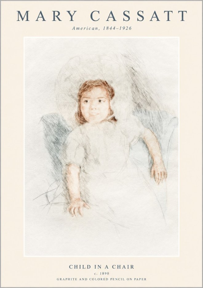 Mary Cassatt Child in a Chair No1 - Póster