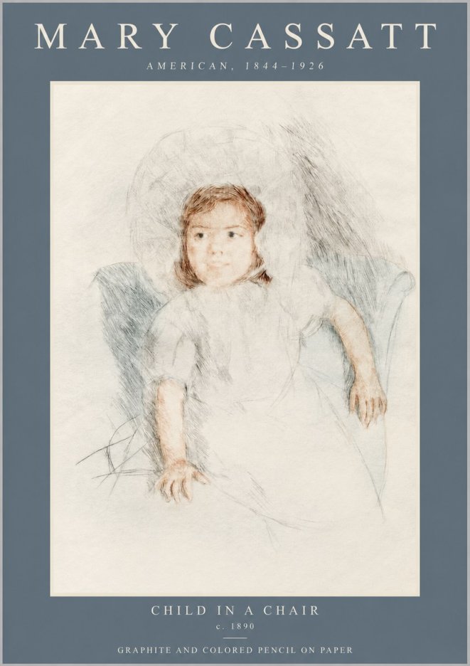 Mary Cassatt Child in a Chair No2 - Póster