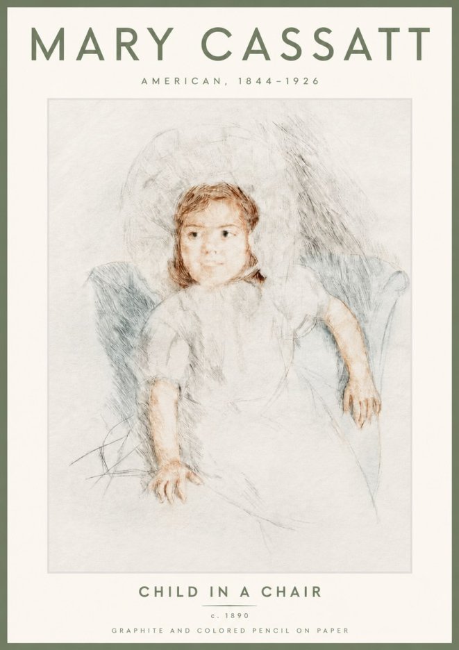 Mary Cassatt Child in a Chair No4 - Póster