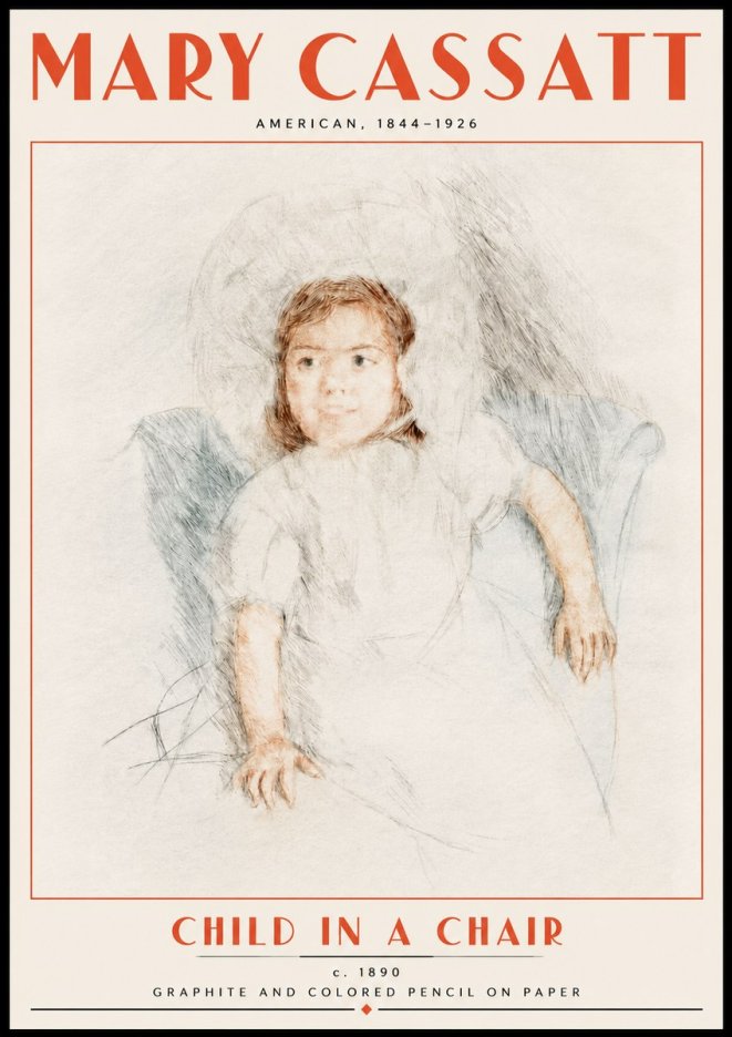 Mary Cassatt Child in a Chair No5 - Póster