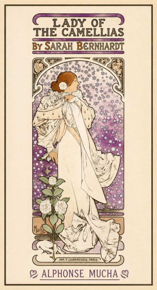 Mucha Lady of the Camellias No1 - Póster