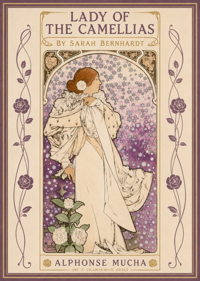 Mucha Lady of the Camellias No2 - Póster