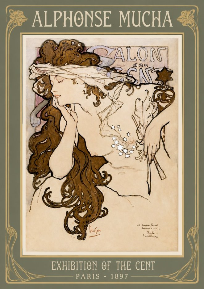Mucha Salon Des Cent No3 - Póster
