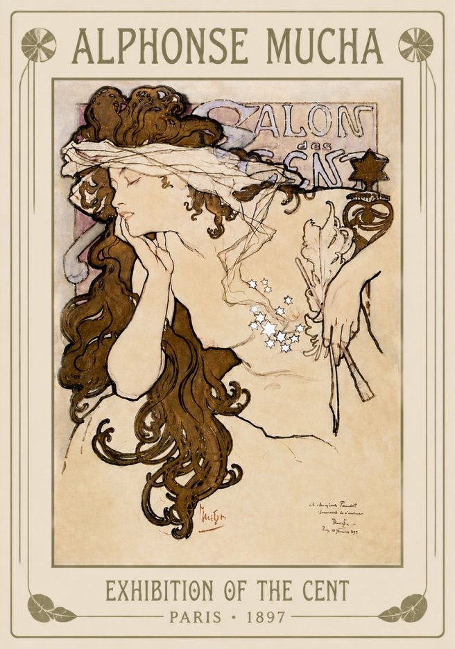 Mucha Salon Des Cent No6 - Póster
