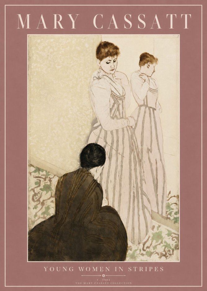 Mary Cassatt Young Women in Stripes No2 - Póster