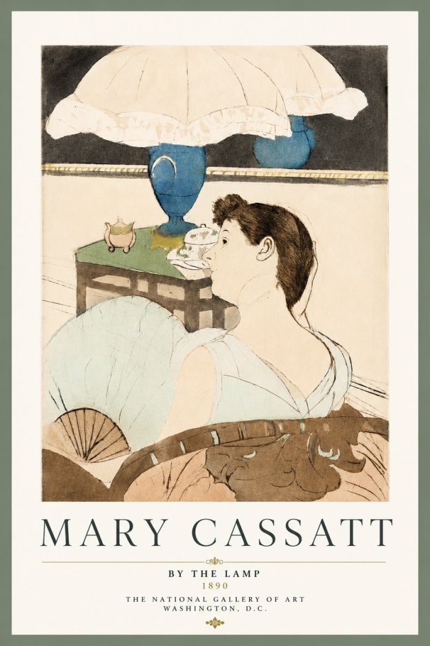 Mary Cassatt By the Lamp No4 - Póster