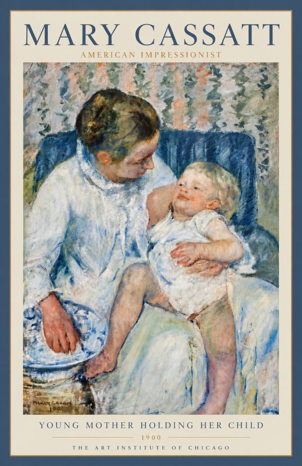 Mary Cassatt Young Mother Holding Her Child No5 - Póster
