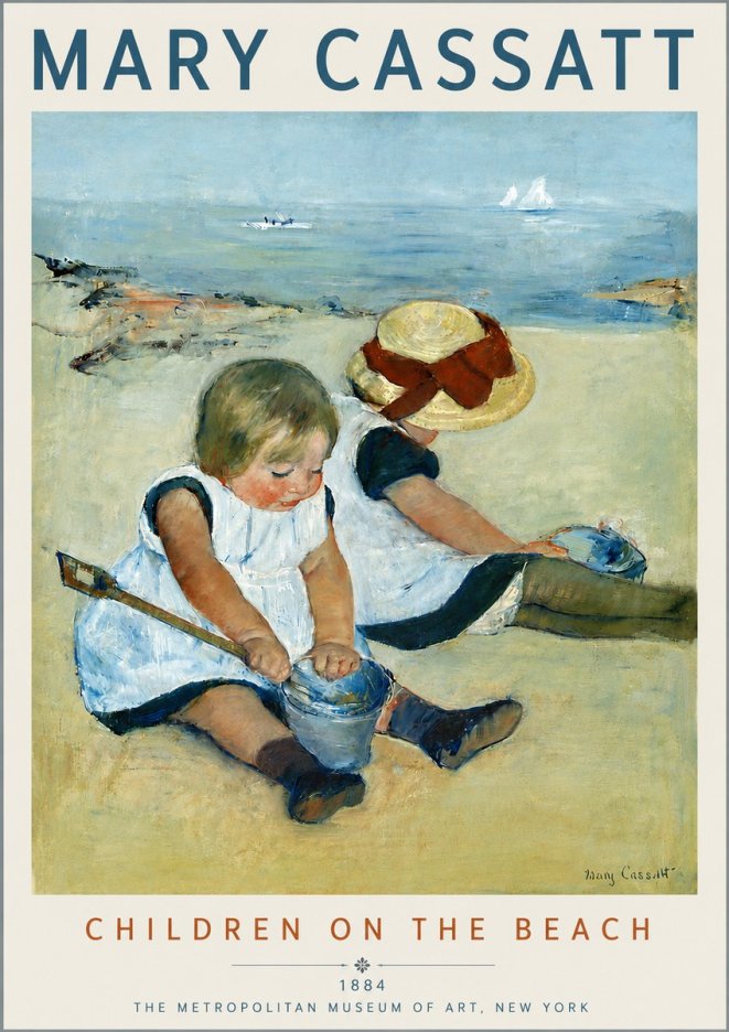 Mary Cassatt Children on the Beach No4 - Póster