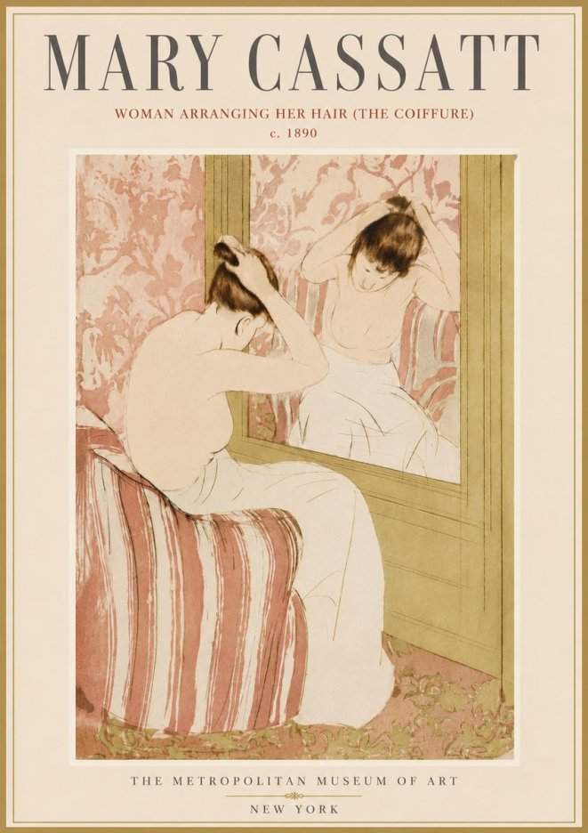 Mary Cassatt Woman Arranging Her Hair (the Coiffure) No6 - Póster