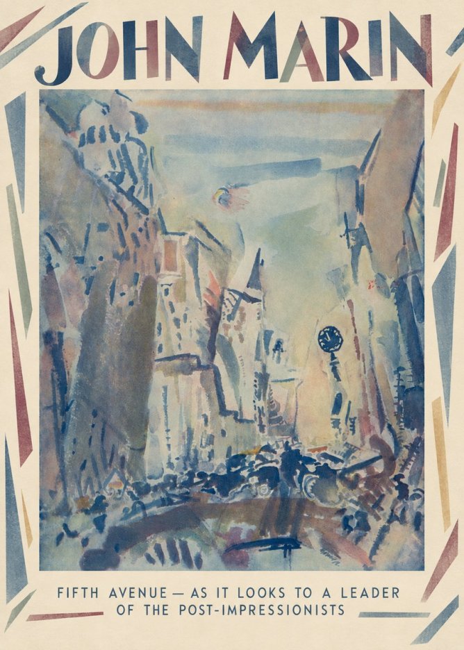 John Marin Fifth Avenue – as It Looks to a Leader of the Post-impressionists No1 - Póster