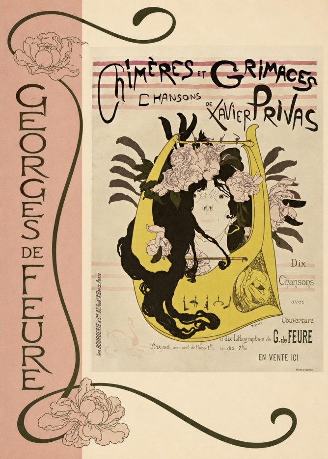 Georges de Feure Chimères Et Grimaces Chansons De Xavier Privas No2 - Póster