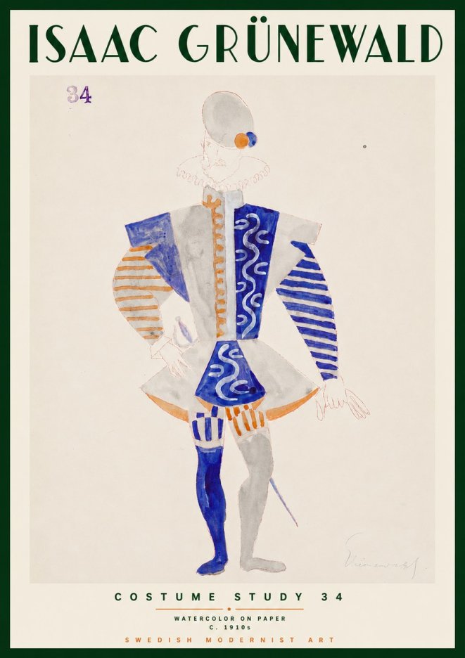 Isaac Grünewald Costume Study 34 No3 - Póster