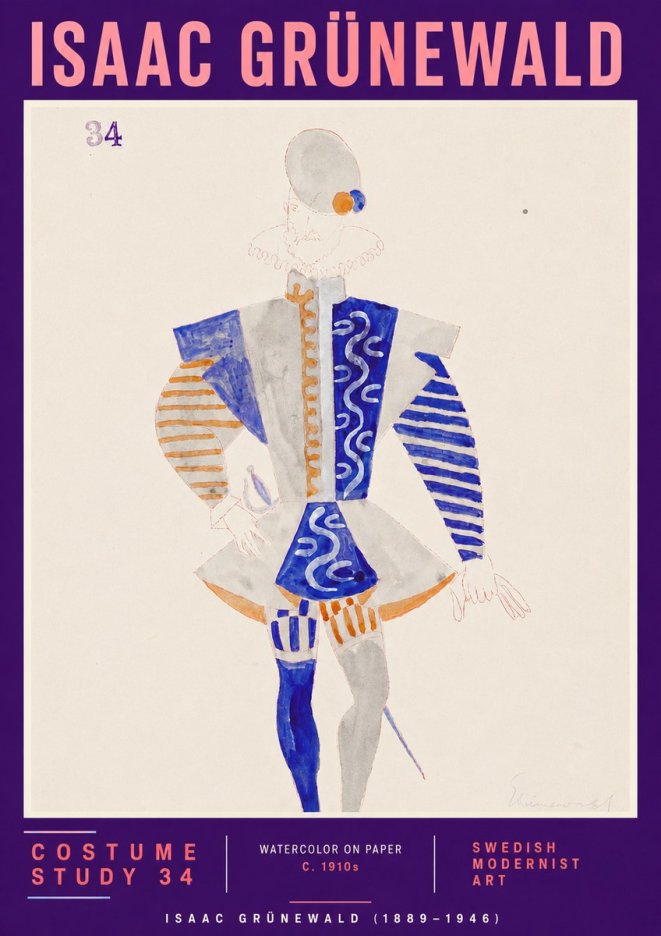 Isaac Grünewald Costume Study 34 No4 - Póster