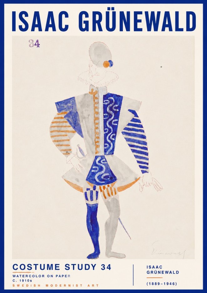 Isaac Grünewald Costume Study 34 No5 - Póster