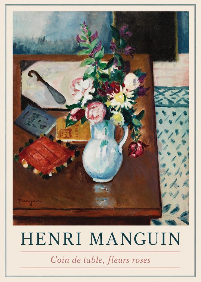 Henri Manguin Coin De Table, Fleurs Roses No1 - Póster
