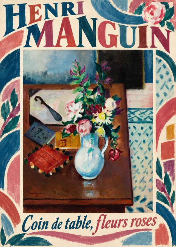 Henri Manguin Coin De Table, Fleurs Roses No6 - Póster
