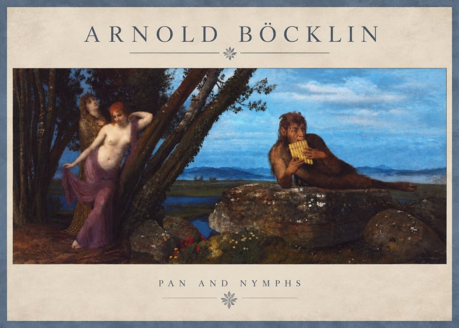 Arnold Böcklin Pan and Nymphs No4 - Póster