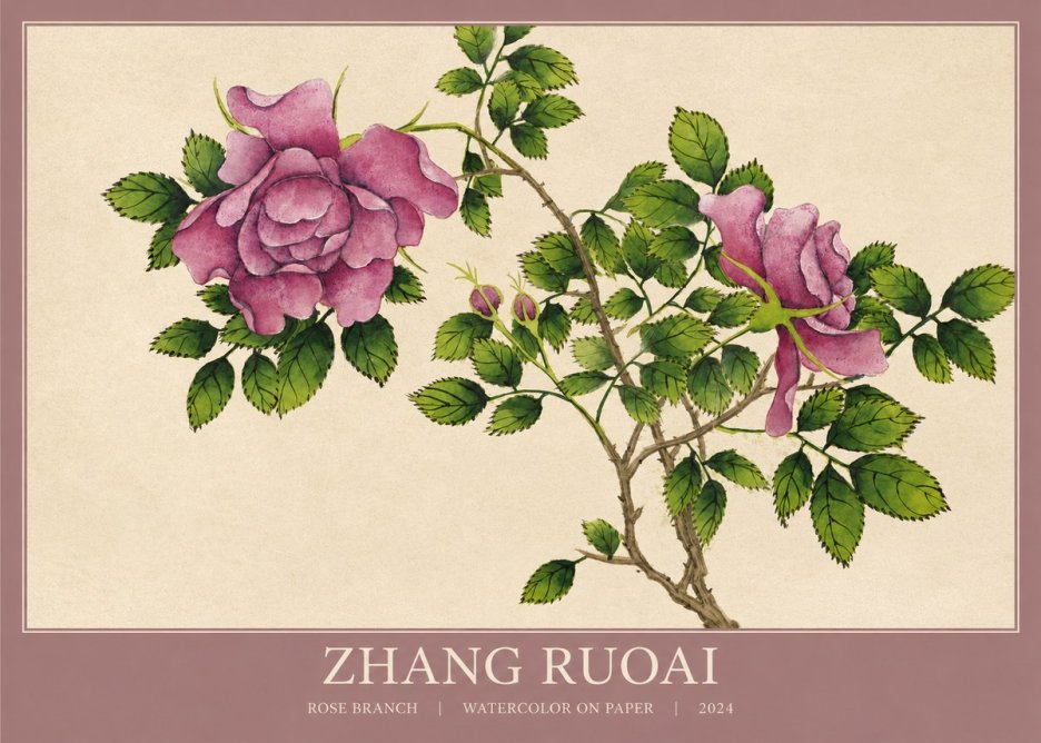 Zhang Ruoai Rose Branch No1 - Póster
