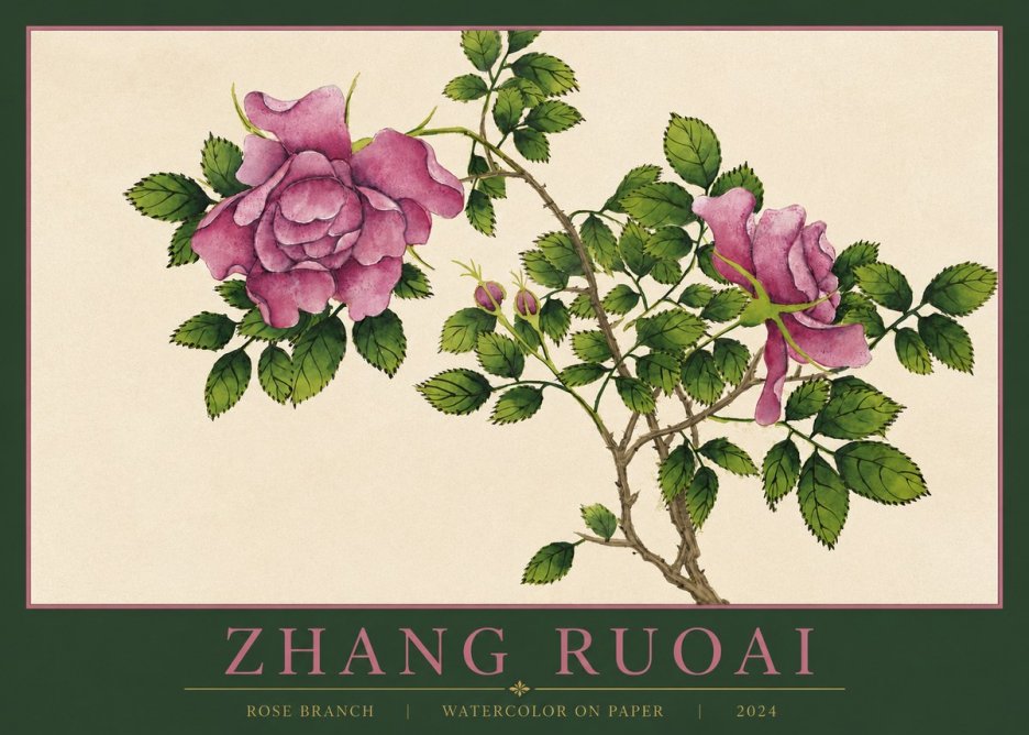 Zhang Ruoai Rose Branch No2 - Póster