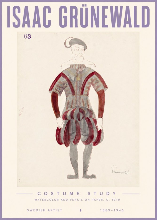 Isaac Grünewald Costume Study II No3 - Póster