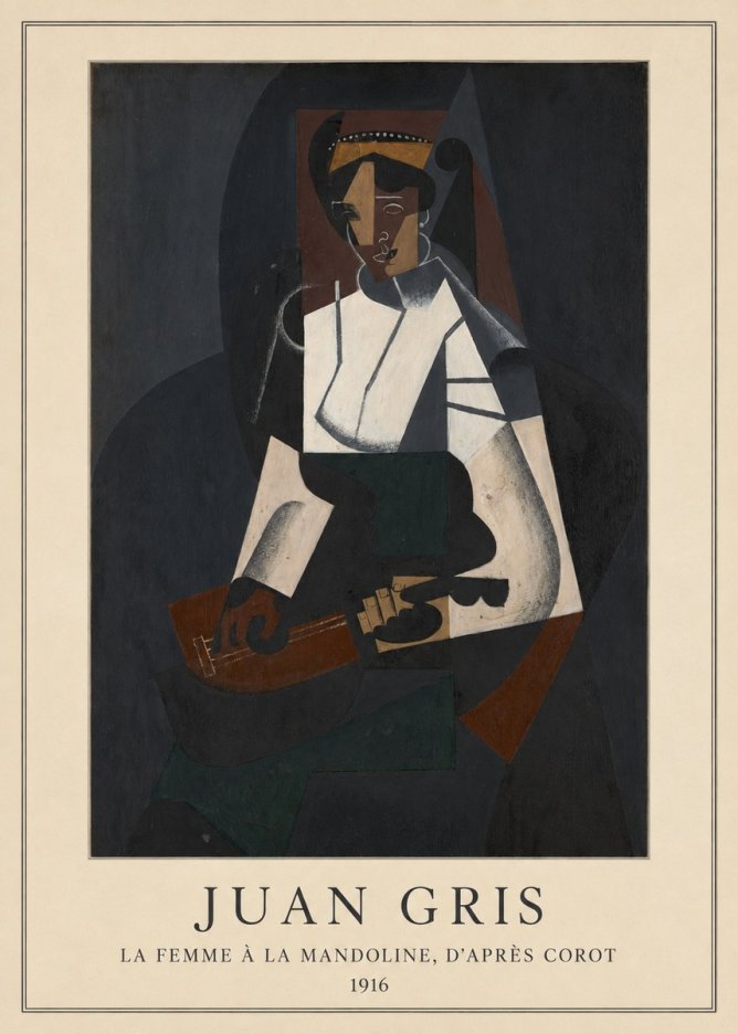 Juan Gris La Femme À La Mandoline, D'après Corot No4 - Póster