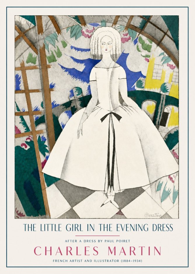 Charles Martin The Little Girl in the Evening Dress No3 - Póster
